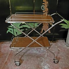 Mid-century chrome bar cart