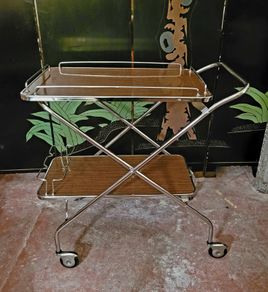 Mid-century chrome bar cart