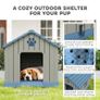 Dog Kennel Outdoor for Medium Dogs, Waterproof Plastic Dog House for Garden, Patio, 85 x 79 x 82 cm, Grey Image 4