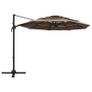 4-Tier Parasol with Aluminium Pole Taupe 3x3 m Image 3