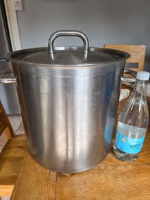 large stainless pot with lid