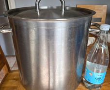 large stainless pot with lid