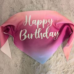 Pink birthday bandana for dog