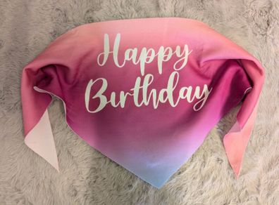 Pink birthday bandana for dog