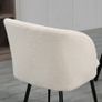 2-piece set dining chairs, upholstered chairs with fabric cover, kitchen chairs with steel legs, curved backrest, Cream White Image 4