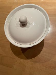 Cream Pottery Casserole Dish