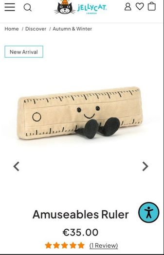 Jellycat Amuseables Ruler soft toy new