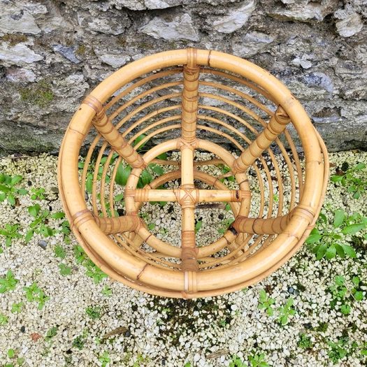 Vintage bamboo jardiniere stand