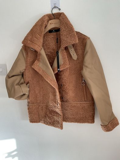 jacket  Bnwt size small baloot brand biker style tan jacket