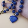 Vintage Lapis Lazuli & Heart Pendant Beads Necklace Image 5