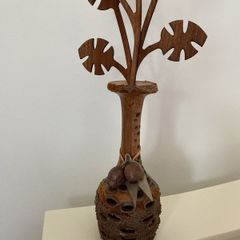 Banksia Seed Pod Carved Wooden Vase from Australia