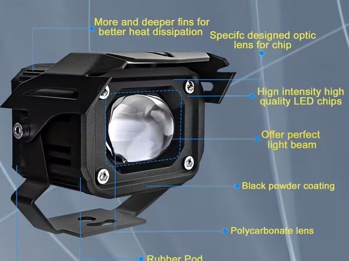 Two Lights, 3-Inch Auxiliary Motorcycle Lights with White Illumination, High Lumens,