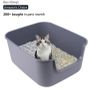 Grey cat litter box with high sides Image 3