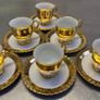 Gold Lustre white mini teacups and sauces by TK Thun Czechoslovakian Image 3
