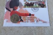 Queen Elizabeth II : Golden Wedding Anniversary - Gibraltar : Commemorative Stamp and Coin Cover - 1997