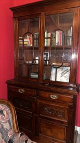 antique glassfront bookcase