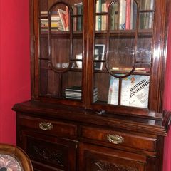 antique glassfront bookcase