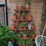 Rustic Wooden Ladder Plant Stand, Handmade Image 3