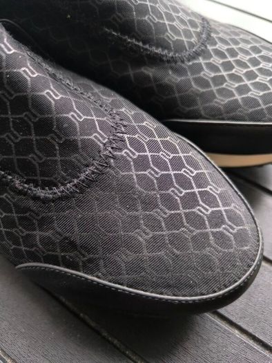 River Island slip on shoes black gold detail size 41 UK 7