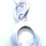 925 Sterling Silver Necklace with Real Freshwater Pearl Pendant length18,5" - 3g Image 7