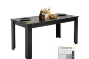 63 inch Length Large Wood Tables for 4-6 Person, Modern Dinner Furniture, Conference Desk Supporting for 330LBS, for Home Kitchen Living Room, Black Only Table
