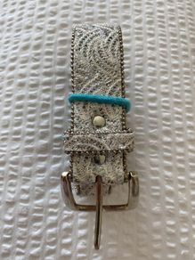 Belt - 50% Polyester Lace with Glittery Sequins and Silver Beaded edges