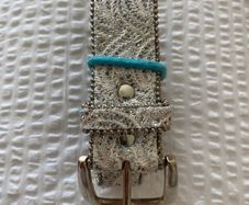 Belt - 50% Polyester Lace with Glittery Sequins and Silver Beaded edges