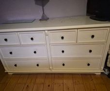white wood chest of drawers