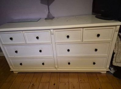 white wood chest of drawers