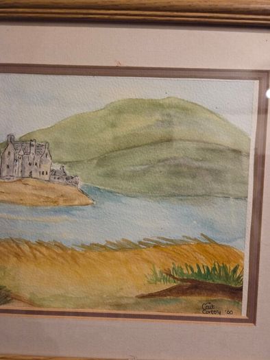 Signed Watercolour of Eilean Donan castle Framed