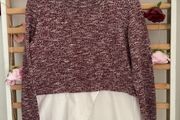 top Bershka size large burgundy top with white shirt base size large