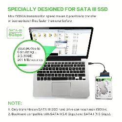 SATA To USB Cable, USB 3.0 To SATA III Hard Driver Adapter Compatible For 6.35 Cm HDD And SSD