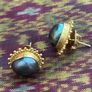 Carolyn Tyler Designer 22ct Gold & Tahitian Pearl Earrings Image 4