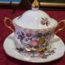 Royal Imperial Fruit Garden Finest Bone China Gold Gilt Two Handled Sugar Bowl With Lid And Underplate Made In England Image 2
