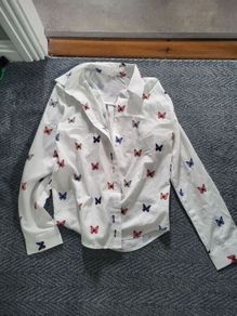 Womens shirt long sleeve butterflies