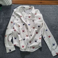Womens shirt long sleeve butterflies
