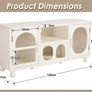 120cm Sideboard Cabinet with 2 Corrugated Glass Doors, Ball Feet & Spacious Storage, Modern Living Room Lowboard Image 2