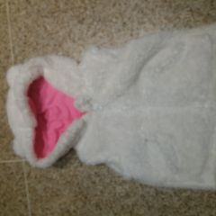 Girls fluffy gilet with hood. Age 2-3