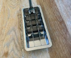Vintage Stainless Steel Ice Cube Tray with Lever Release