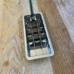 Vintage Stainless Steel Ice Cube Tray with Lever Release