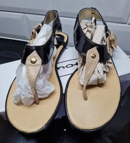 Black / Beige Patent Sandals - Brand New!!! Never Worn!!!