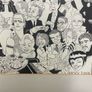 Vintage 1970s Nicky Zann Celebrity Caricature Print Large Framed 76cm x 69cm Image 2