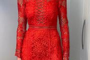LIMITED EDITION red lace dress in size 8