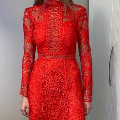 LIMITED EDITION red lace dress in size 8