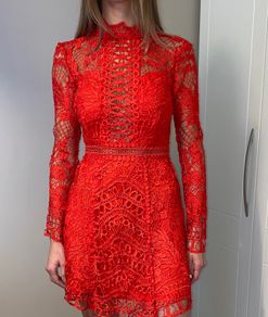 LIMITED EDITION red lace dress in size 8