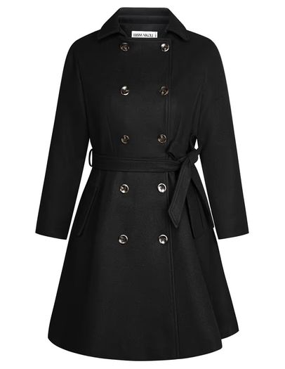 Brand New Hanna Nikole Women's Plus Size Wool Coat Double-Breasted -