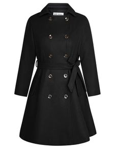 Brand New Hanna Nikole Women's Plus Size Wool Coat Double-Breasted -