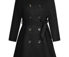 Brand New Hanna Nikole Women's Plus Size Wool Coat Double-Breasted -