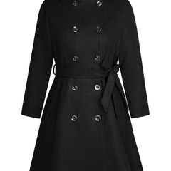 Brand New Hanna Nikole Women's Plus Size Wool Coat Double-Breasted -