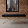 Metal frame bench with velvet seat 100x40 Image 10
